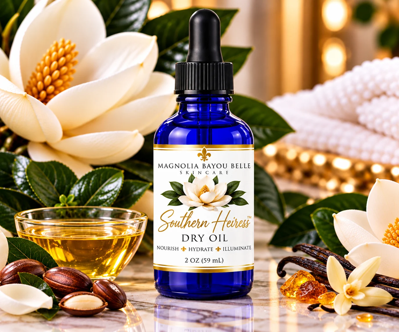 Southern Heiress dry oil with magnolia and botanicals